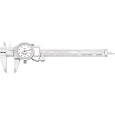 Starrett Dial Caliper, Adjustable Bezel, 0-6" Range, .001" Grad | White Face, 0.001" Accuracy, Fitted Case Included, 6" Range, 3202-6