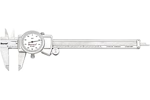 Starrett 3202-6 Dial Caliper, Hardened Stainless Steel, 0-6" Range, 0.001" Graduation, White