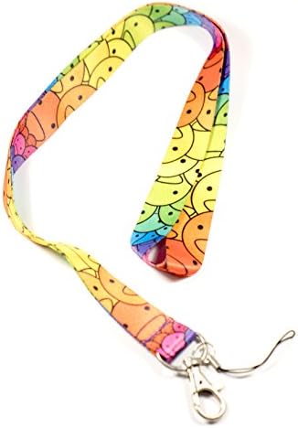 Smiley Face Rainbow Lanyard