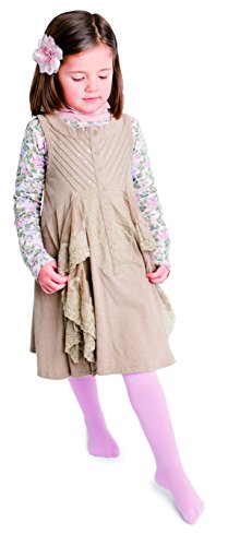Country Kids Baby Girl's Smooth Soft Microfiber Opaque Footed Stocking Tights, Pack of 2, Fits 12-24 months, Ivory