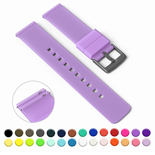 GadgetWraps 14mm Silicone Strap / Band for Pebble Time Round Watch with Quick Release Pins (Purple Ice Glow)
