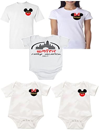 TallyWear USA Family Disney Funny T shirt customized set STY 06 (Woman XXL, White)