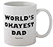 Funny Guy Mugs World's Okayest Dad Ceramic Coffee Mug, White, 11-Ounce