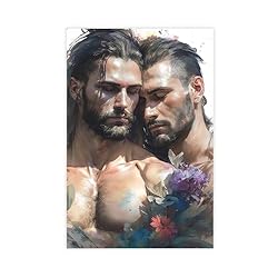 HMLZSJ Nude Muscle Male Torso Portrait Art Gay