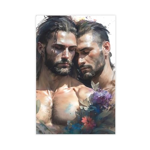 HMLZSJ Nude Muscle Male Torso Portrait Art Gay