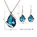 Mimgo Waterdrop Design Rhinestone Pendant Necklace Hook Earrings Chic Lady Jewelry Set