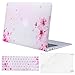 MOSISO MacBook Air 13 Inch Case (Release 2010-2017 Older Version), Plastic Flower Pattern Hard Case&Keyboard Cover&Screen Protector Only Compatible MacBook Air 13 (A1369&A1466), Pink Sakura