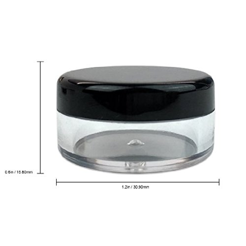 Beauticom 5G/5ML High Quality Clear Plastic Cosmetic Container Jars with Black Lids (Quantity: 50pcs)