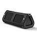 MoKo Carrying Case for OontZ Angle 3XL, Portable Speaker Cover PU Leather Protective Bag Sleeve Skins, with Holding Strap & Carabiner, Black
