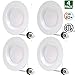 Hykolity 6 Inch LED Recessed Downlight, 15W 1100LM Dimmable Retrofit Recessed Can Downlight, 5000K Daylight White, Damp Location, 65W BR30 Replacement- 4 Pack