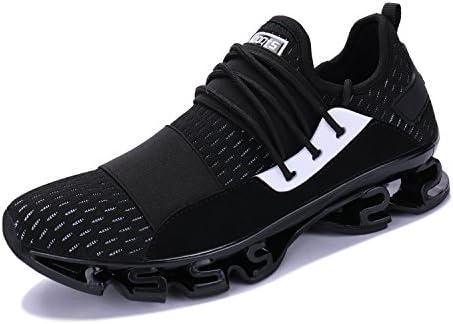VOEN Sports Running Shoes for Men Blade Breathable Fashion Sneakers for Walking Jogging Black Size 46