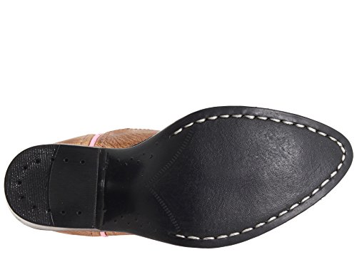 Girls Leather Cowboy Boots in Pink & Brown 11 M US Little Kid
