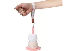 Dasonwin Portable Yarn Holder,Travel Yarn Holder,Wrist Yarn Holder for Crocheting,Pink Plastic Yarn Holder,Knitting Supplies Gift for Craft Lovers (Pink)