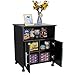 Topeakmart Rolling Collection Printer Stands Cart Storage Cupboard Black
