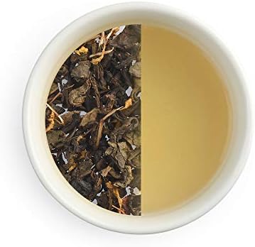 Dancing Leaf Green Tea with Peach and Hibiscus | Green Tea, Hibiscus Flowers, Orange Peels & Peach Bits | Green Tea Blend | Loose Leaf (100 GMS)