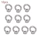 Sydien 10pcs M6 Female Thread 304 Stainless Steel Ring Shape Lifting Eye Nut Silver