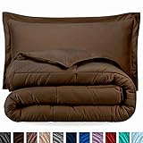 Bare Home Ultra-Soft Premium 1800 Series Goose Down Alternative Comforter Set - Hypoallergenic - All Season - Plush Siliconized Fiberfill (Full/Queen, Cocoa)