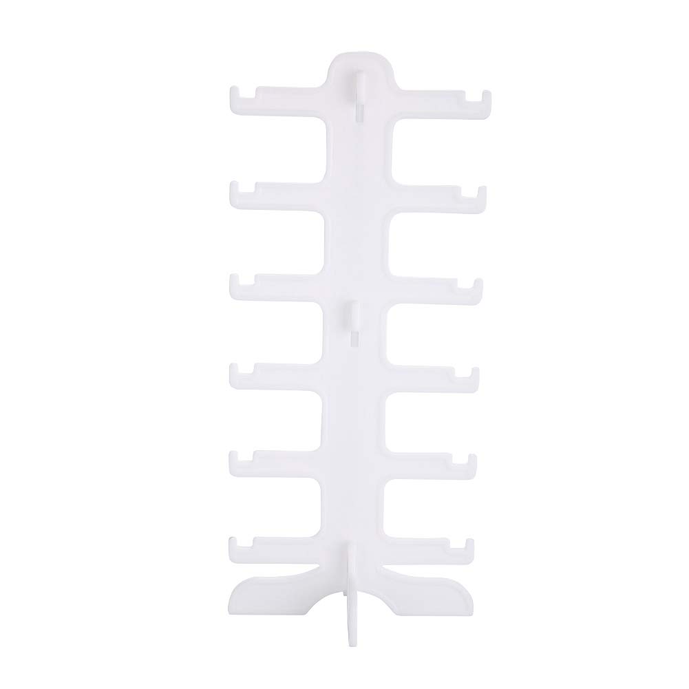 Cocoarm Glasses Display Stand, Eyeglasses Stand Plastic Spectacle Holder Stand Sunglasses Show Rack Holder 6 Layers Glasses Organizer Shelf Tool Suitable for Sunglasses Glasses, Mirror