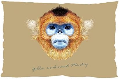Amazon Co Jp キンシコウ枕カバーベビーウール生地 X 30インチ両面印刷 カスタム印刷sichuan Golden Hair Monkey枕ケースカバー ホーム キッチン