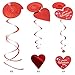 JOYIN 27 Pieces Valentines Day Decoration Kit with 1 Heart Shaped Garland, 2 Tissue Fans, Tissue Poms, 6 Heart String, 8 Double Swirls and Other Pieces