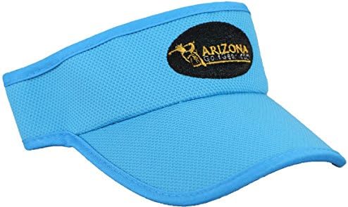 Golf Hat / Sun Visor Hat for Men &amp; Women with Reflective Logo &amp; Black Underbill to Reduce Sun Glare &amp; Cool Fibre Mesh Material by Arizona Golf Gear (Blue)