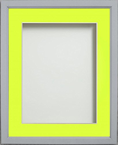 Frame Company Drayton Range 9x7-inch Grey Picture Photo Frame with Lemon Bon Mount For Image Size 8x6-inch