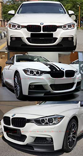 Fits for 2012-2018 BMW F30 F31 3 Series Sedan & Wagon With M Sport Bumper Performance Front Lip Spoiler Splitter Kit- Matt Black Finish - Thumbnail 3