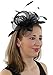 Ladies Night Fascinator Hat with Headband Flowers and Feathers for Adults Women Teens (Black)