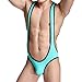 Men's Jockstrap Leotard Underwear Jumpsuits Wrestling Singlet Bodysuit(Green L)
