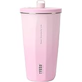 TYESO 20oz Tumbler with Retractable Straw, Stainless Steel Tumbler with straw inside Stainless steel wide-mouth vacuum insulation bottler home office outdoor multi-color (GRADIENT SAKURA, 20 oz)
