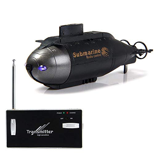Lesgos Mini Remote Control Submarine Boat Nuclear Submarine RC Race Boat Ship Waterproof High Speed Driving Boat Toys for Kids, Black