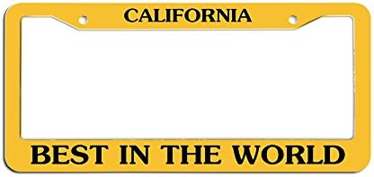CALIFORNIA BEST IN THE WORLD Custom License Plate Frame, Hensonata Plactis License Plate With 2 Holes and Security Screws