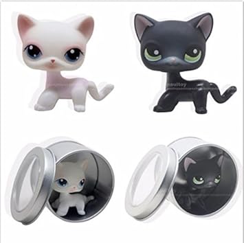 Buy 2pcs Littlest Pet Shop Rare White Black Short Hair Cat Kitty
