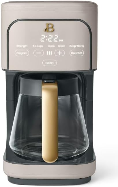Beauti Coffee Maker 12 cup Programmable, Brewing Versatility, Advanced Programming, 1200 W, Keep Warm mode (Porcini Taupe)