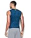Under Armour Men's HeatGear Armour Printed Sleeveless Compression Shirt, Squadron (438)/Fuel Green, Medium