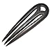 FREUDEWOOD Ebony Hair Fork 3 Prong Good Quality
