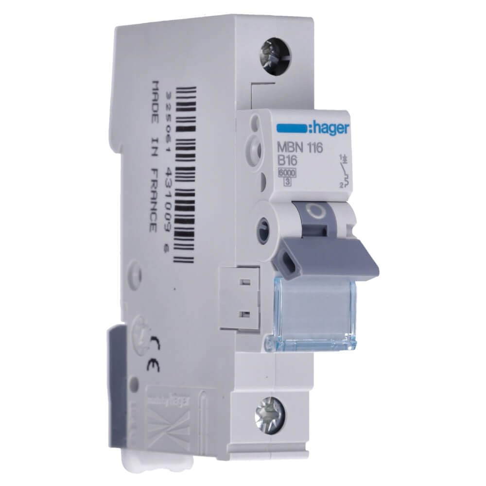 Busch-Jaeger MBN116 Hager Automatic Fuses Line Circuit Breaker, B16 A, 1 Pole