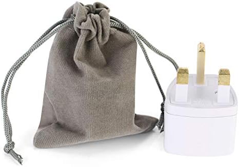 Universal Electrical AC Wall Plug Adapter With Bag Power Converter Travel Charger for UK, Hong Kong, Ireland, Great Britain, Scotland, England, Dublin, London, Singapore & more