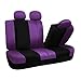 FH Group Car Seat Covers Full Set Cloth - Universal Fit, Automotive Seat Covers, Low Back Front Seat Covers, Airbag Compatible, Split Bench Rear Seat, Car Seat Cover for SUV, Sedan, Van Purple