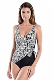 Delimira Women's One Piece Waist Minimizer V-neck Swimwear Beachwear Swimsuit