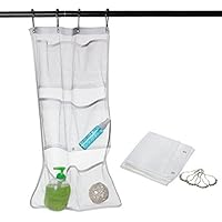 Glamorway 6-Pocket Bathroom Save Space Tub Shower Hanging Mesh Organizer Caddy Storage Bag