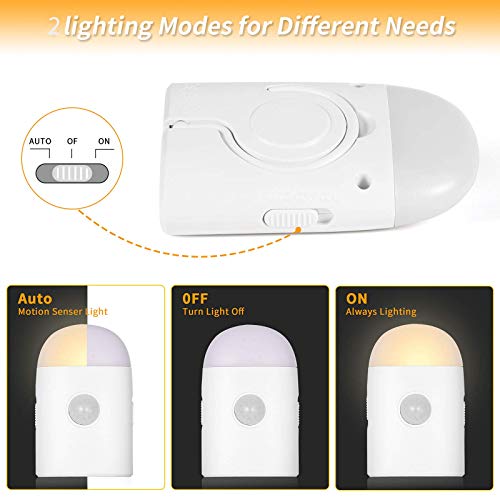 LED Nachtlicht mit Bewegungsmelder, USB Aufladbare Nachtlampe Sensor Licht Schranklicht für Schlafzimmer Schrank Flur Treppe (1 Stück)