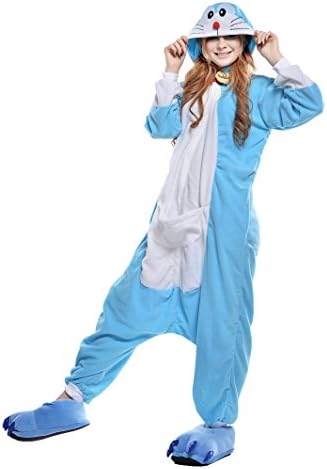 Halloween Cosplay Unisex-Adult Animal Pajamas Costume (S, Doreamon)