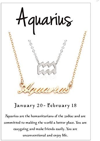 Cyberny Dainty 12 Zodiac Constellation Necklace for Women Silver & Gold Tone