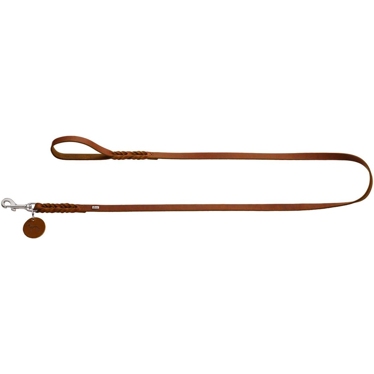 HUNTER Leash Solid Education, 16/150 Soft genuine cow leather, cognac