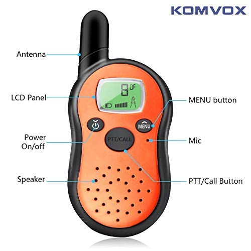 KOMVOX Walkie Talkies for Kids Toddlers Two Way Radios Toy Voice Activated Long Range Pack, Outdoor Exploration Gifts for Age 5 6 7 Year Old Boys Girls