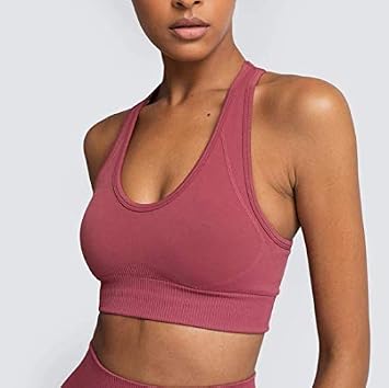 Amazon Co Jp 女子スポーツブラwirefreeパッド入りのハイインパクトサポートヨガブラトップストレーニングジムヨガフィットネス運動を実行するための スポーツ アウトドア