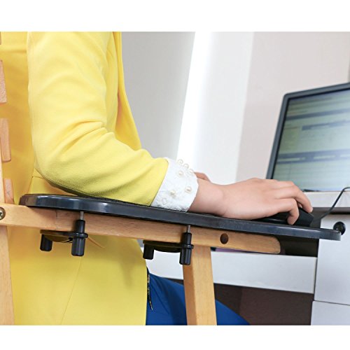 SKYZONAL Ergonomic Adjustable Computer Desk Extender Arm Wrist Rest Support/Mouse Pad Desk Chair System Computer Armrest Wrist Rest Black - Thumbnail 3