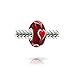 Red White Murano Glass .925 Sterling Silver Core Spacer Hearts Charm Bead For Women For Teen Fits European Bracelet