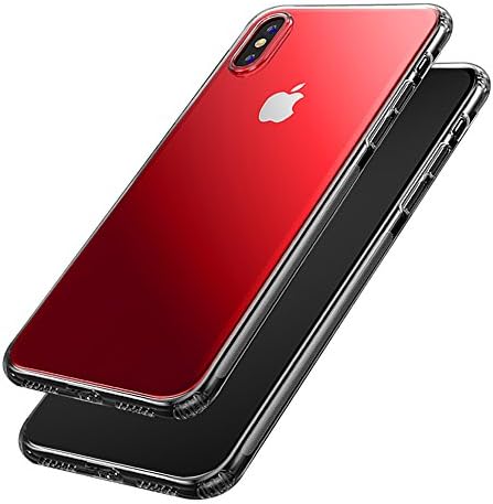 iPhone X Case ColorSkin Armor Clear Non Slip Shockproof Case with Red Color Skins and TPU Air Bumper Protection for Apple iPhone X (2017)